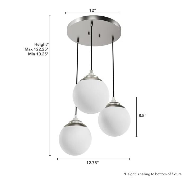 Hunter Fan Hepburn 3 - Light Cluster Globe Pendant