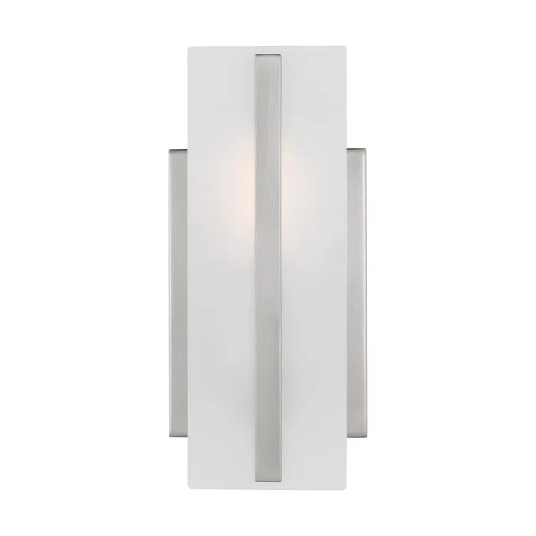 Elegant Brushed Nickel Vanity Sconce with Satin Etched Glass