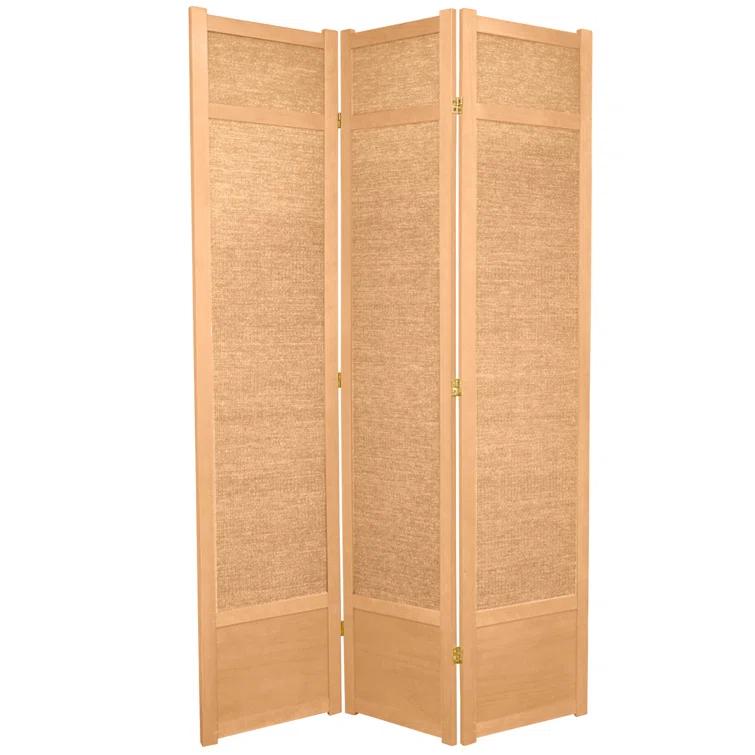 Oriental Furniture 7 Ft Tall Jute Shoji Screen, natural, 3 panel
