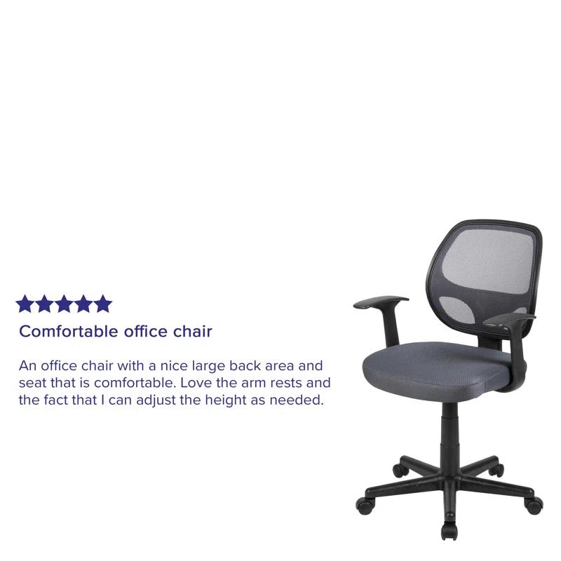 Mid-Back Mesh Swivel Ergonomic Task Office Chair - Arms