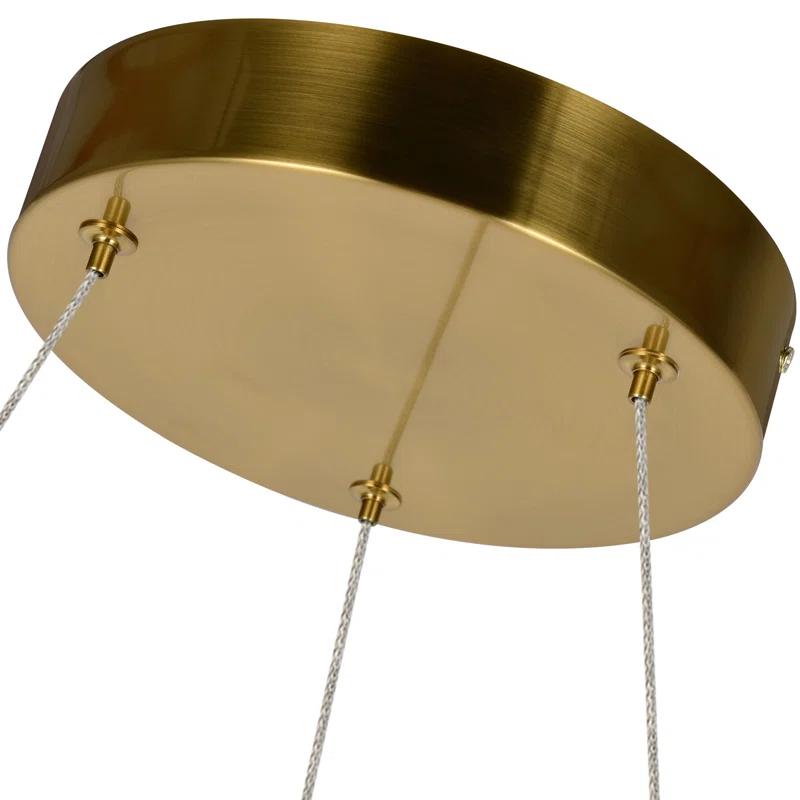 Milano 33-In Ring 8-Light Height Adjustable ETL Certified Integrated LED Circular Chandelier