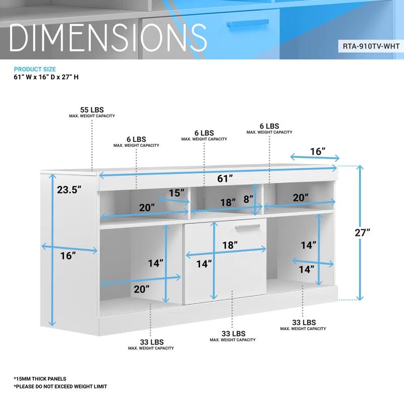 Techni Mobili Solid Wood TV Stand for TVs up to 60"