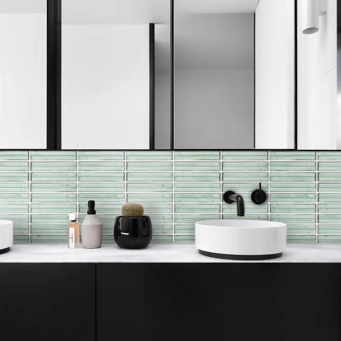 Tara Stacked 11.61" x 11.73" Molten Glass Mosaic Wall Tile (0.95 Sq. Ft. / Sheet)