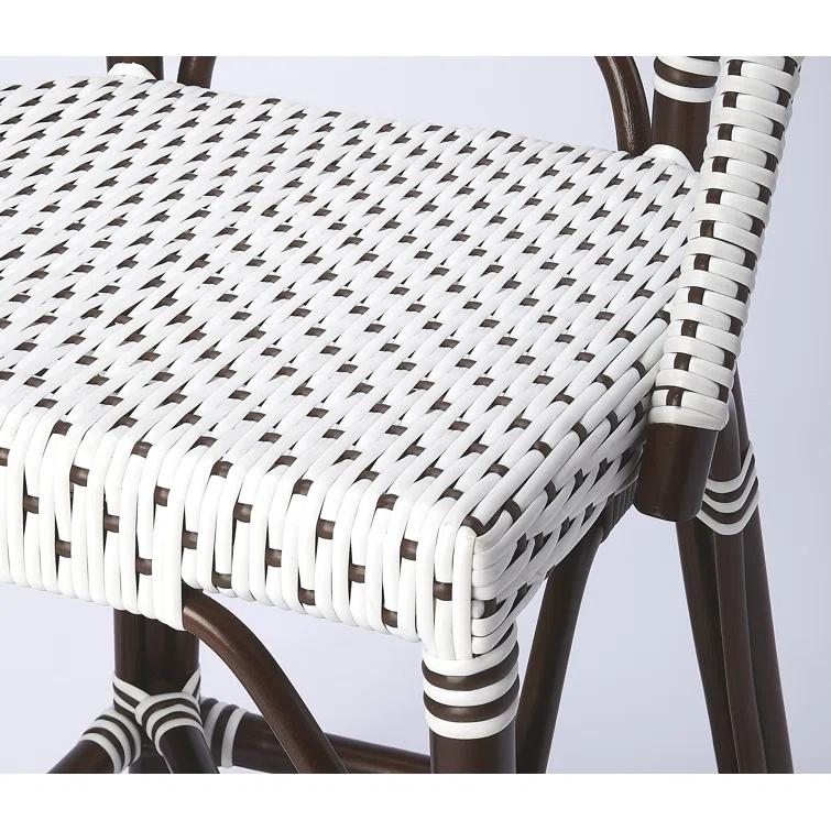 Butler Specialty Solstice Rattan Counter Stool In White And Chocolate