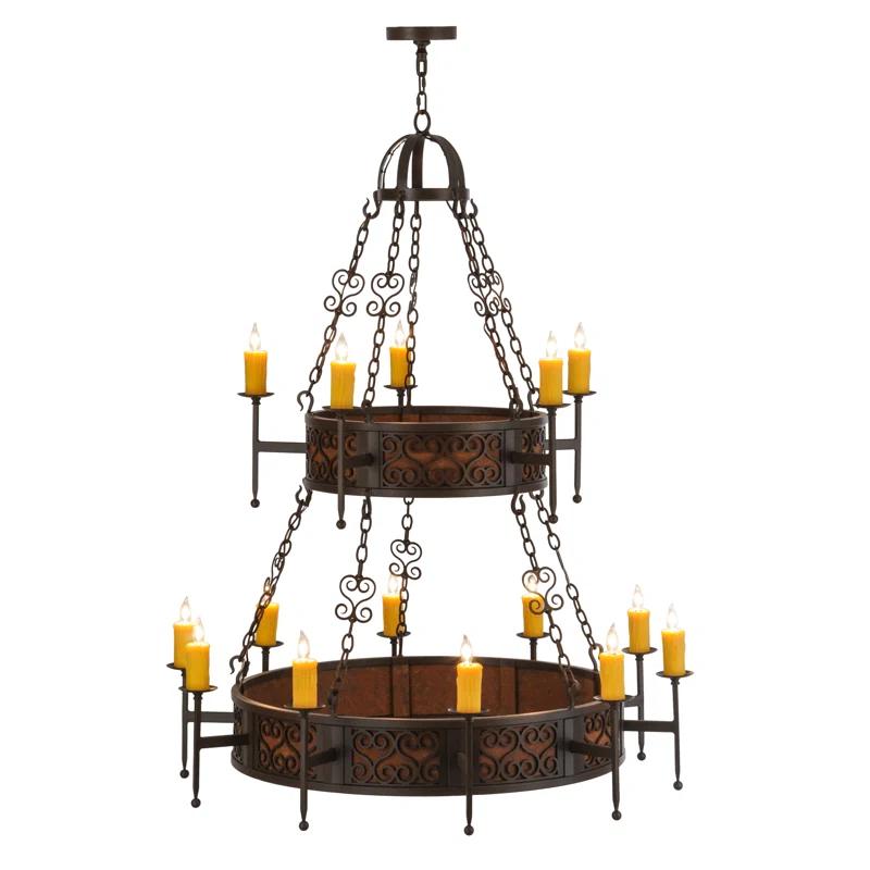 Toscano 48" Bronze Two-Tier Candle Chandelier