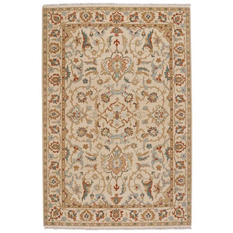 Sarah Hand-Knotted Ivory Wool 5' x 8' Area Rug