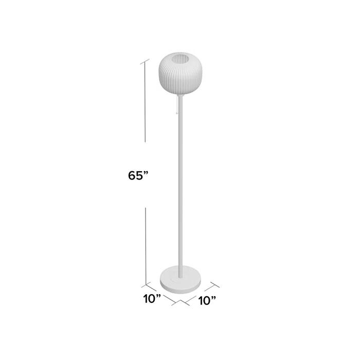 Nausica Ribbed Glass Floor Lamp (58")