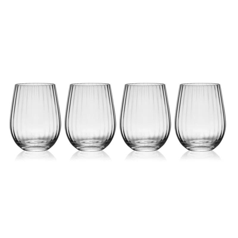 Mikasa Mikasa Optic 18.5-Oz Stemless Wine Glasses, Set Of 4