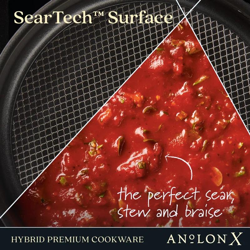 Anolon X Hybrid Cookware Nonstick Sauté Pan With Lid, 3.5-Quart