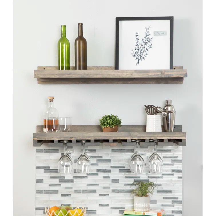Birch Lane™ Charla Solid Wood Wall Mounted Wine Glass Rack