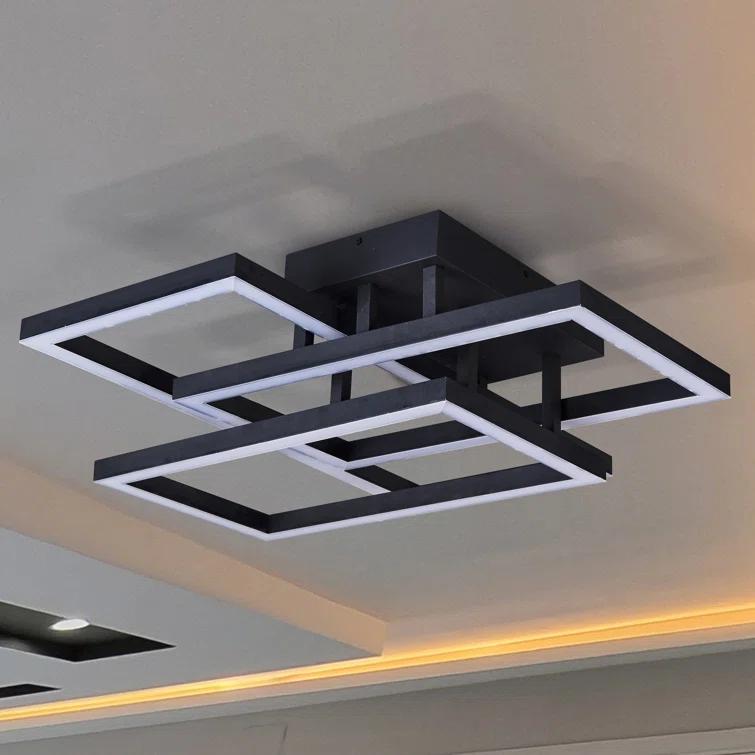 Radium 28-in Integrated LED Rectangular ETL Certified Semi Flush Ceiling Light