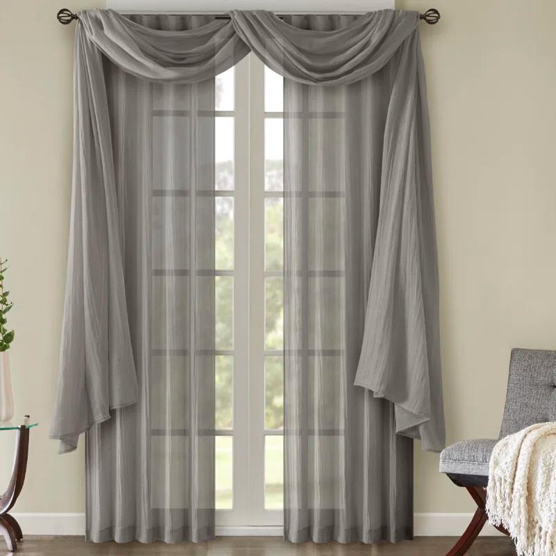 Harper Solid Crushed Curtain Panel Pair