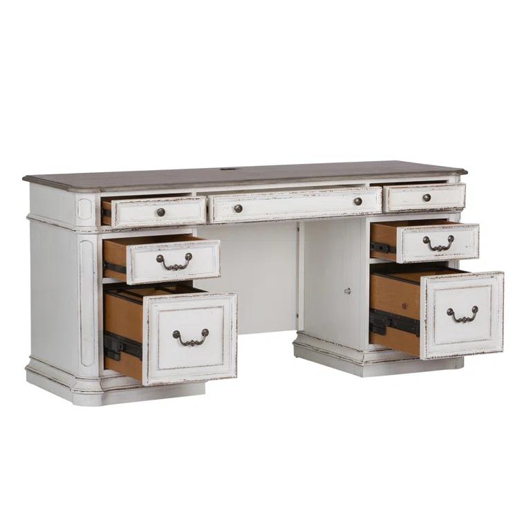 Liberty Furniture Salinas Credenza Home Office Desk with Built in Outlets