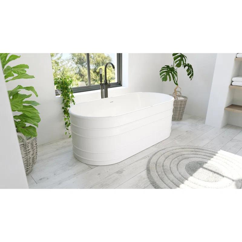 Infinity Z 67 in. L x 30-3/4 in. W x 22-7/8 in. H Freestanding Acrylic Bathtub