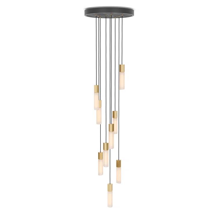 Tala Basalt 9-Light Pendant Light - Brass
