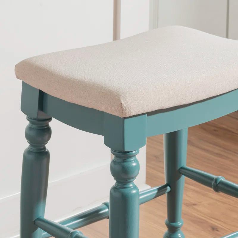 Kelly Clarkson Home Jordyn Backless Upholstered Wood Counter & Bar Stool