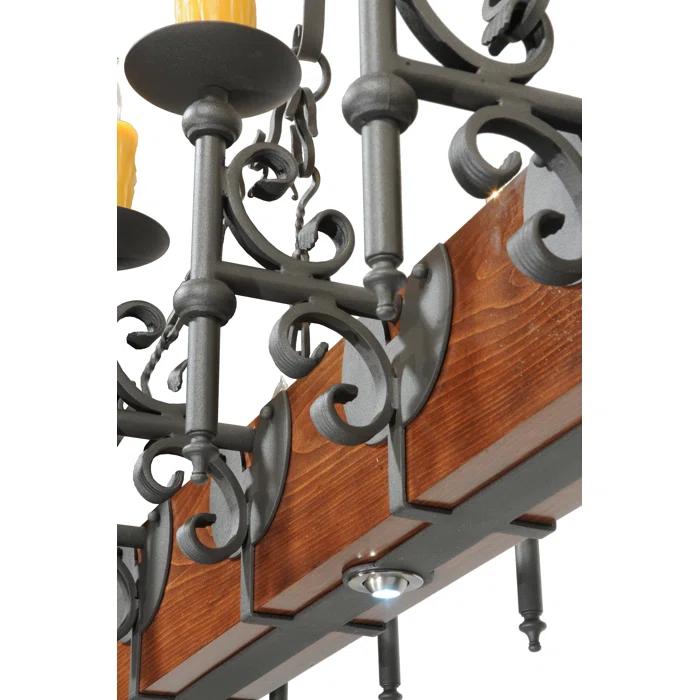 Rustic Lodge 15 - Light Dimmable Square / Rectangle Chandelier