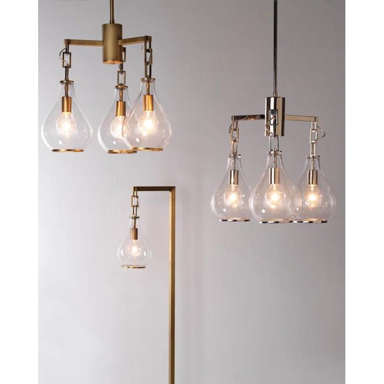 Mini Crestwood Nickel Finish 3-Light Clear Glass Chandelier