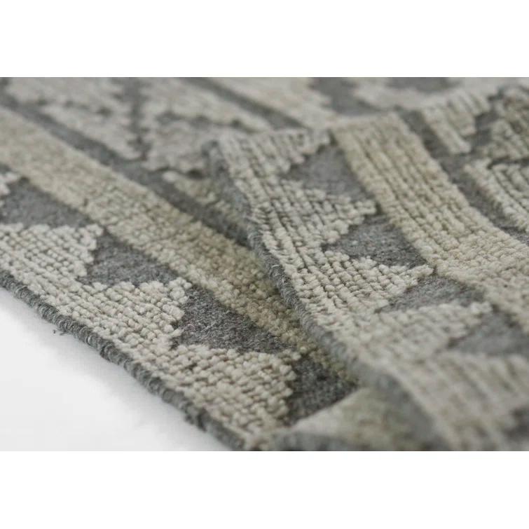 2'x3' Bristol Accent Rug Gray - Momeni: Handmade Geometric Wool & Cotton, Low Pile, Traditional Indoor Decor