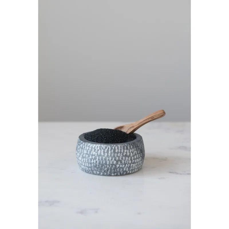 The Grey Antler Grayson Granite Bowl With Wooden Spoon