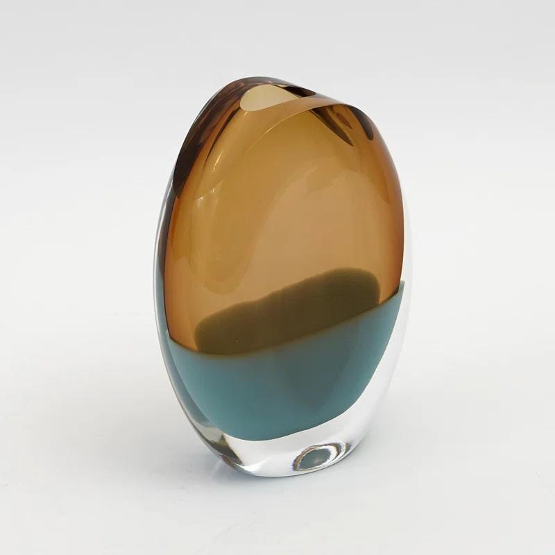 Global Views Oval Vase-Pistachio Amber