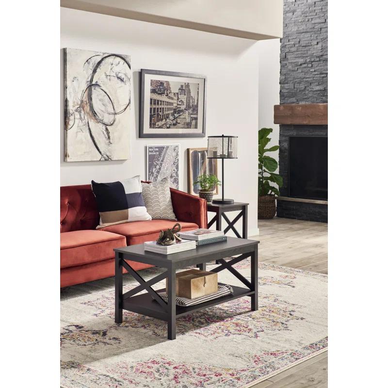 ClosetMaid X-Frame Furniture Two-Tier Coffee Table with Shelf