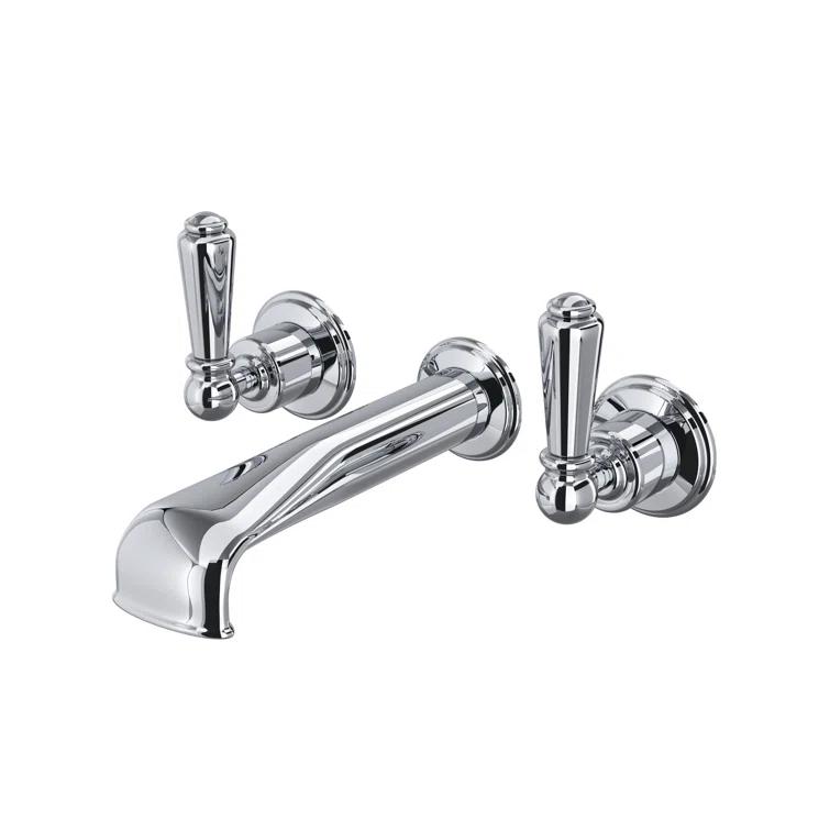 Edwardian Wall Mount Lavatory Faucet Trim With U-Spout