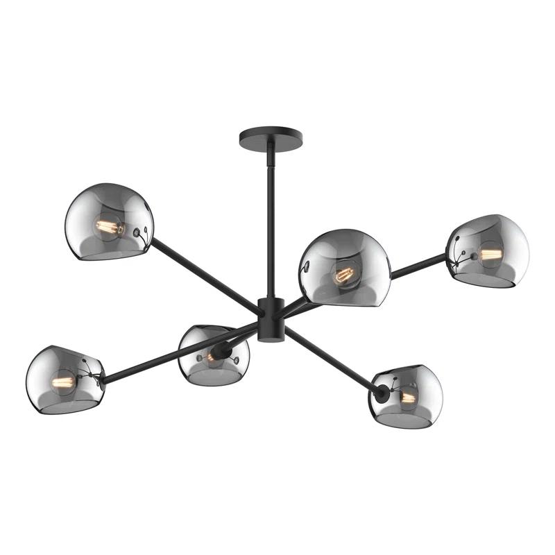 Willow 6 Light Metal Sputnik Chandelier