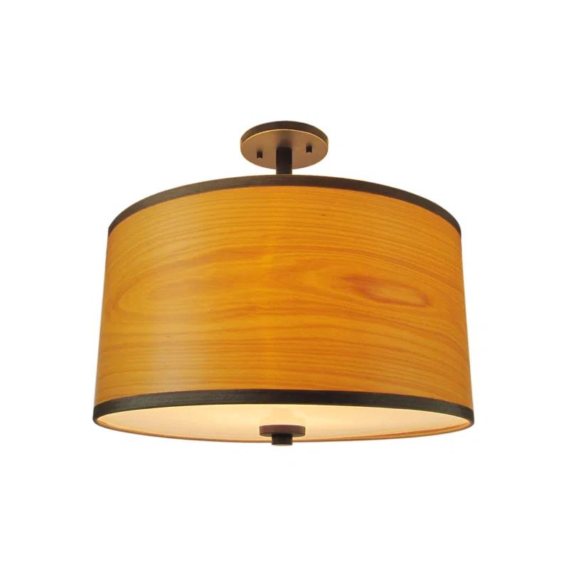 Woodbridge Lighting Drum - Vaneer Semi Flush Mount