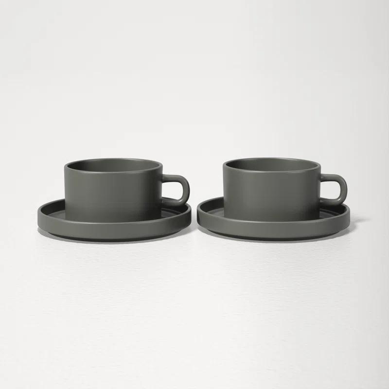 PILAR Stoneware Teacup & Saucer