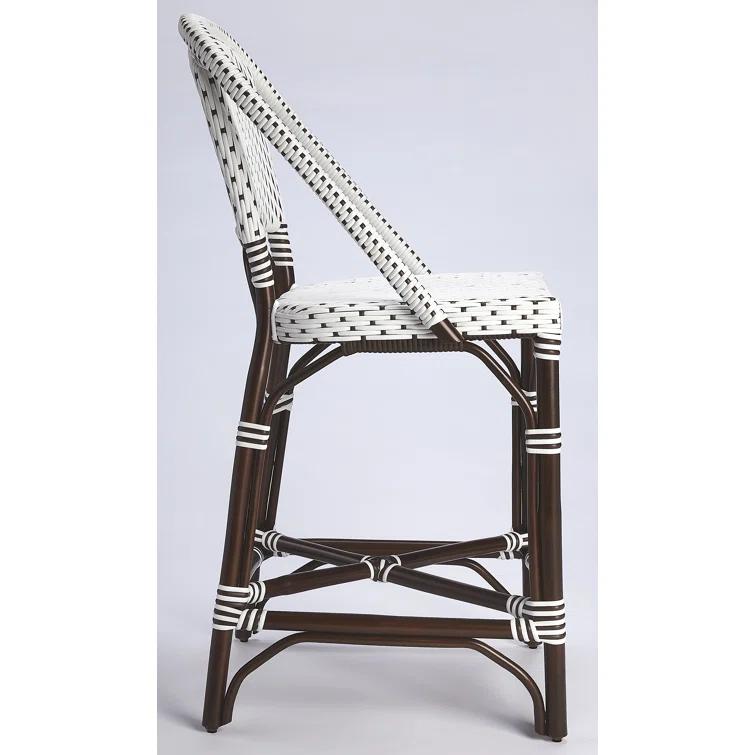 Butler Specialty Solstice Rattan Counter Stool In White And Chocolate
