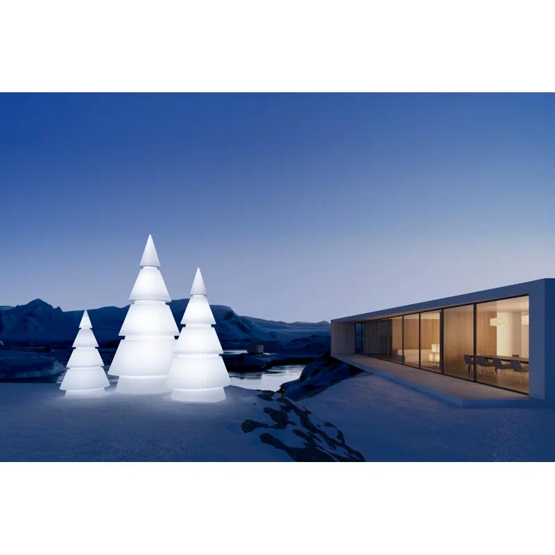 Forest Matte Ice White Battery Powered LED Outdoor Floor Lamp