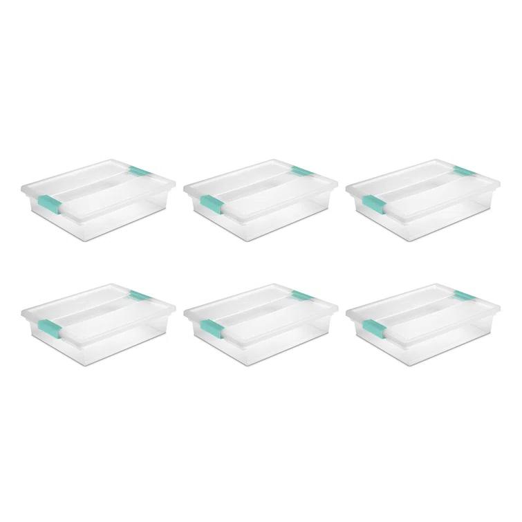 Sterilite Sterilite Plastic Stackable Storage Bin w/Clear Latch Lid (Set of 6)