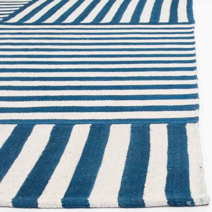 Pacific Stripe Handwoven Wool 8' x 10' Rectangular Area Rug