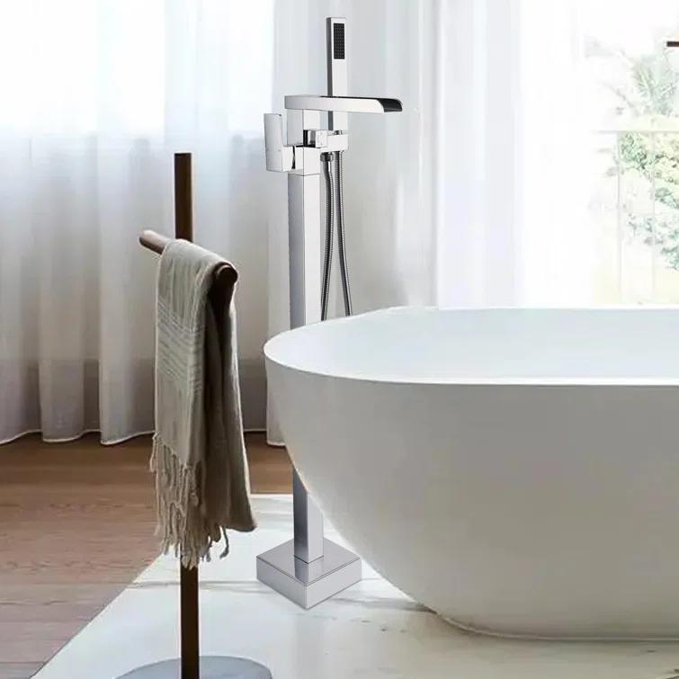 1 Handle Bathroom Freestanding Tub Filler with Diverter