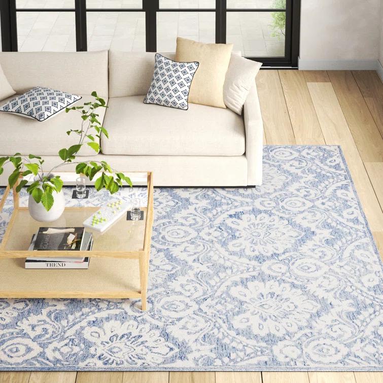 Tansy Wool Blue/Ivory Rug