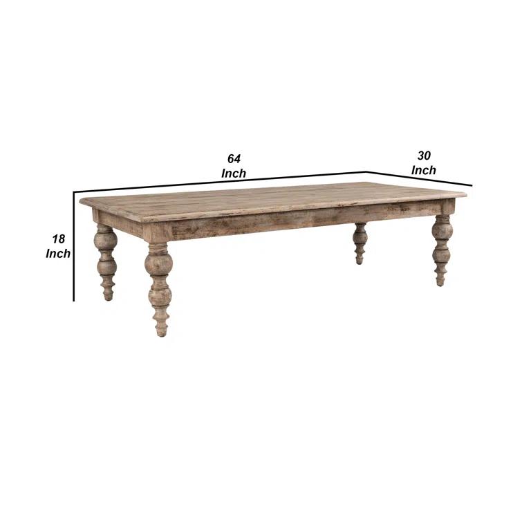 Bander Rectangular Reclaimed Wood Coffee Table (64")