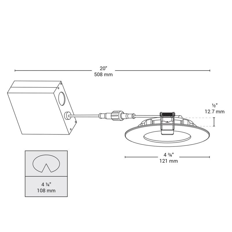 4.5'' Dimmable Air-Tight IC Rated Standard Recessed Lighting Kit