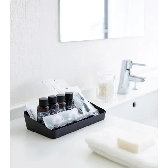 Yamazaki Home Space Saving Vanity Tray, Sloped, Steel, Large