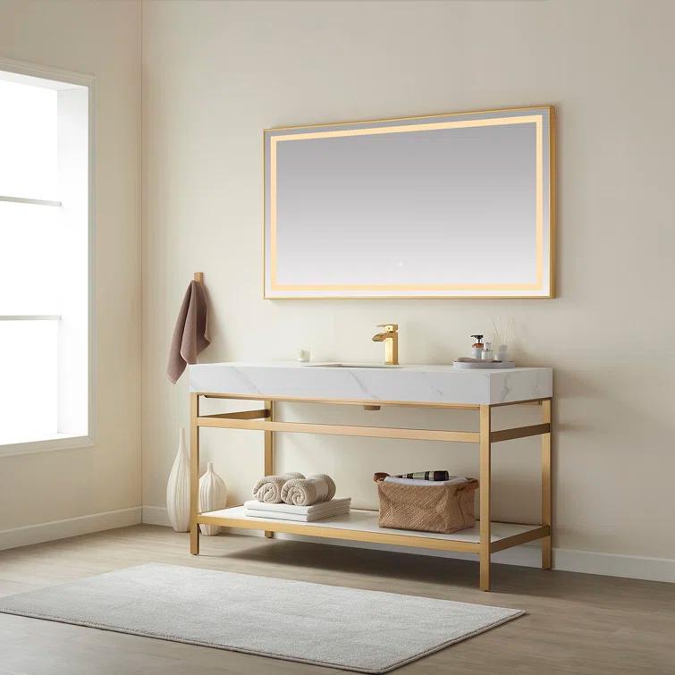 Vinnova 60'' Single Bathroom Vanity with Stone Top