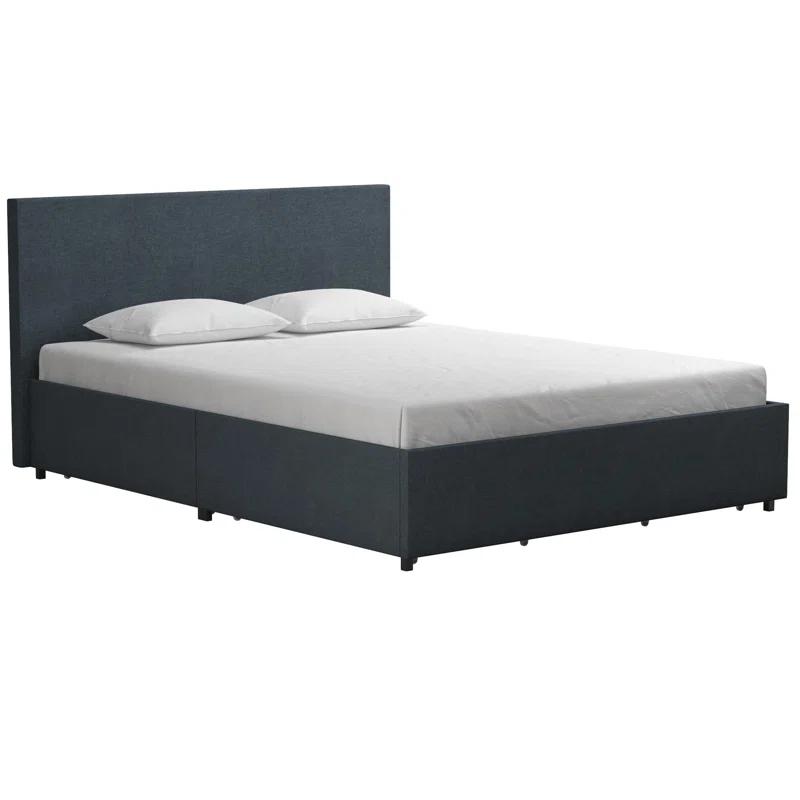 Novogratz Kelly Upholstered Unfinished Platform Storage Bed
