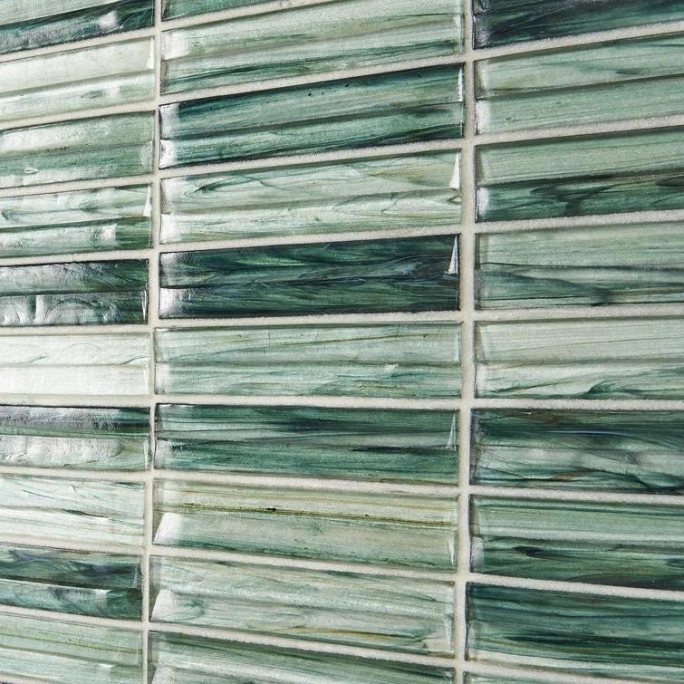 Tara Stacked 11.61" x 11.73" Molten Glass Mosaic Wall Tile (0.95 Sq. Ft. / Sheet)