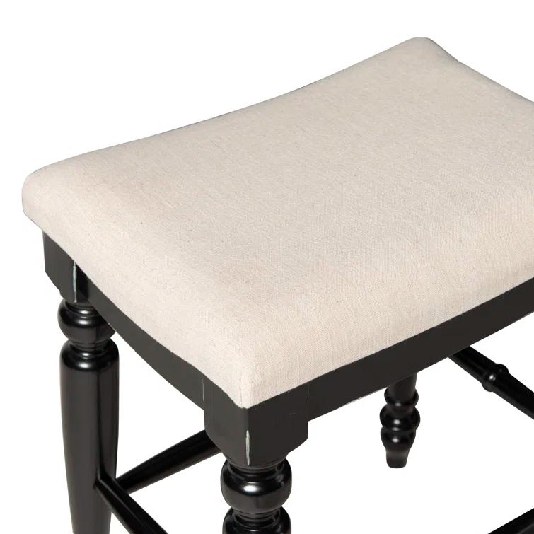 Kelly Clarkson Home Jordyn Backless Upholstered Wood Counter & Bar Stool