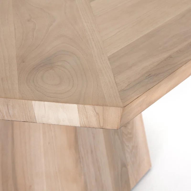 Casual Round Walnut Wood Dining Table for Six