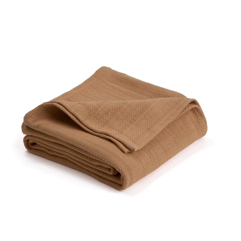 Vellux Vellux 100% Cotton Blanket - Soft, Breathable, Cozy & Lightweight Thermal Blanket  All-Season Blanket Perfect for Layering Bed, Couch & Sofa - Hotel Quality