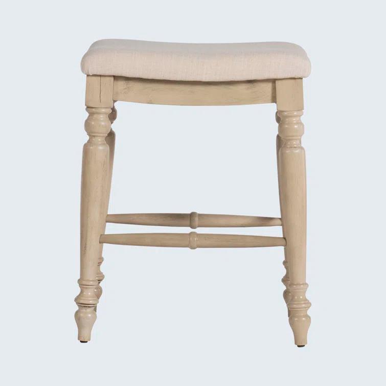 Kelly Clarkson Home Jordyn Backless Upholstered Wood Counter & Bar Stool