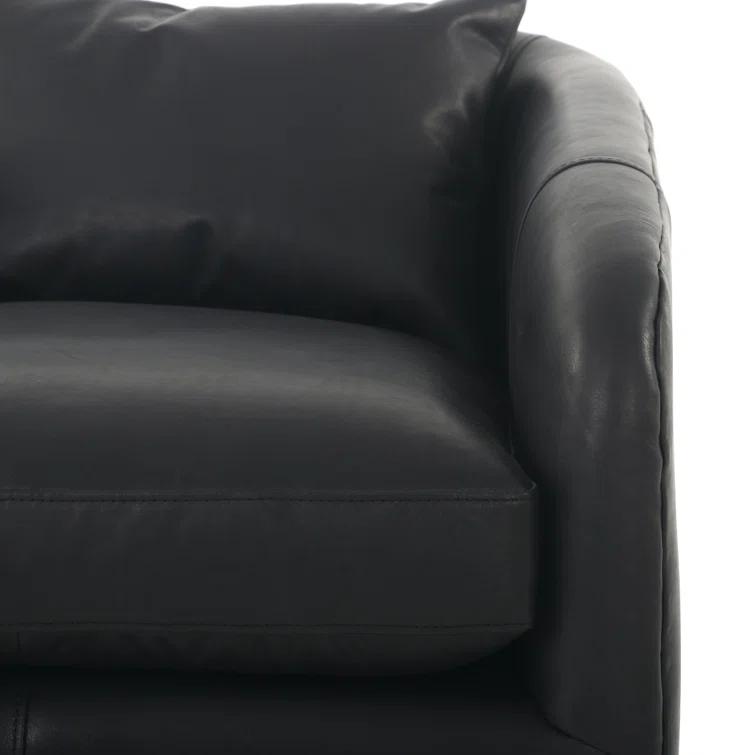 Paralimni Genuine Leather Swivel Armchair