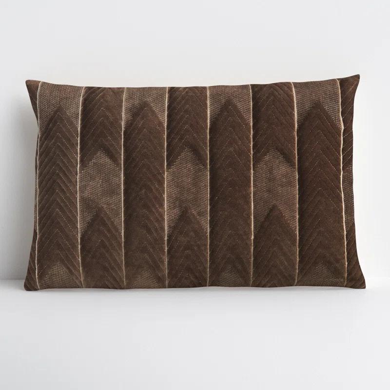 Floretta Embroidered Cotton Lumbar Throw Pillow