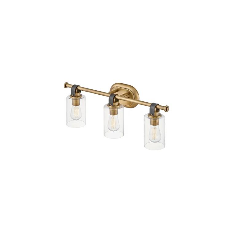 Heritage Brass 3-Light Vanity Light with Clear Glass Shades