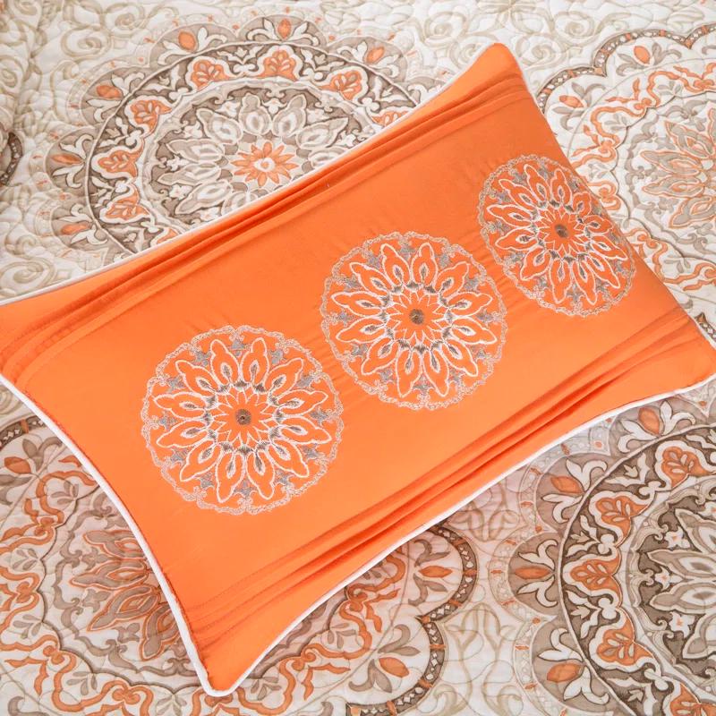 6 Piece Reversible Quilt Set with Throw Pillows
